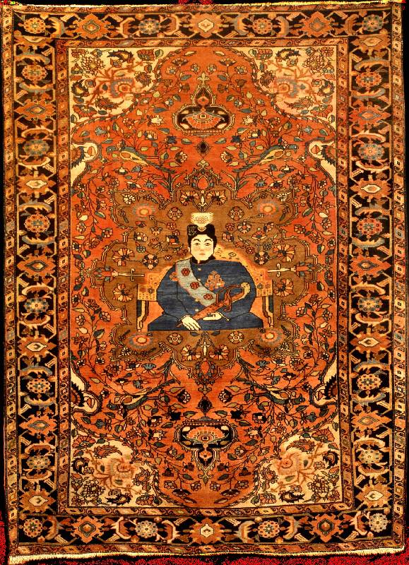 Seltener Farahan Antik, Westpersien, reine Pflanzenfarben, 19.Jahrhundert (um 1880), sehr gute feine alte Wolle geknüpft auf Baumwolle, ca. 152 x ...