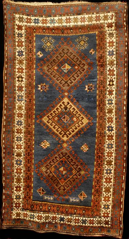 Schulaver Antik, Südrussland Zentralkaukasus , reine Pflanzenfarben, um 1900/1910 Antik, feine gute alte Wolle auf Wolle, ca. 224 x 122 cm, ...