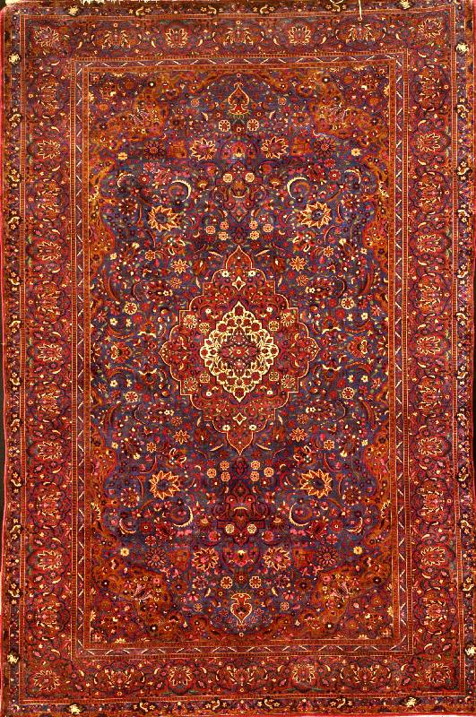 Sehr feiner Antiker Seiden Keschan, Zentral persien, 19.Jahrhundert, reine mit Planzenfarb en gefärbte Naturseide, ca. 204 x 133 cm, Sch? tzwert: ...