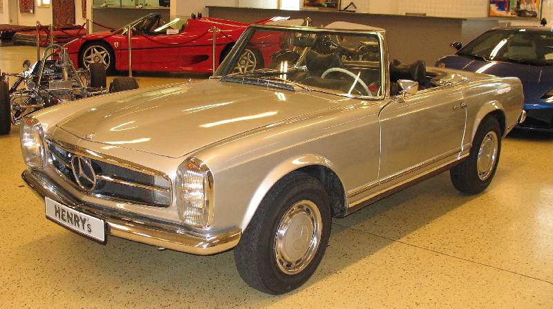 MERCEDES BENZ 280 SL W 113, EZ: 06/70, 170 PS, 2748 ccm, 6 Zylinder, silber, dt. Fahrzeug, ca. 150tkm, 4-Gang Schaltung, Original-Pappbrief, ...