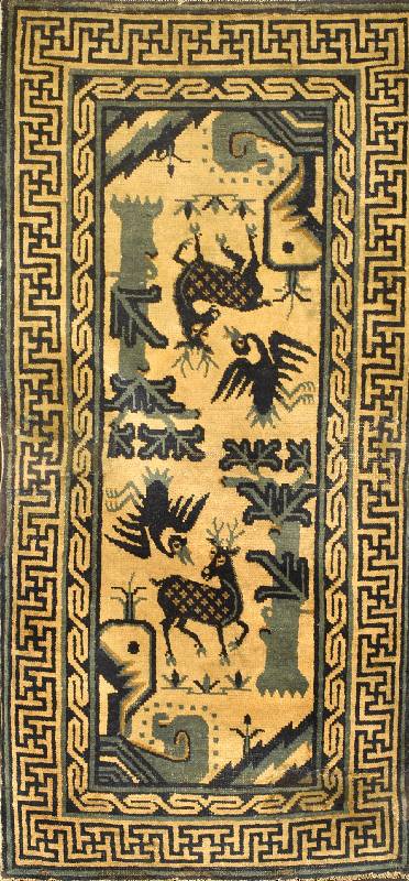 Pow Tow Antik, China, um 1900, Wolle auf Baumwolle, ca. 127 x 62 cm, Schätzwert: 2500.- EURO, EHZ: 3