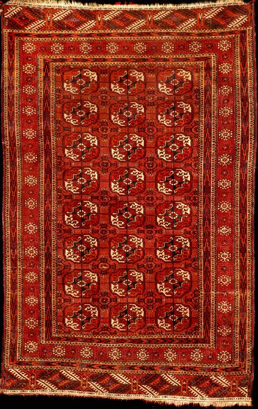 Bochara fein Antik, Südrussland Turkmenistan , Pflanzenfarben, 19.Jahrhundert (um 1890/1900 ), gute alte Wolle auf Wolle, ca. 180 x 120 cm , ...