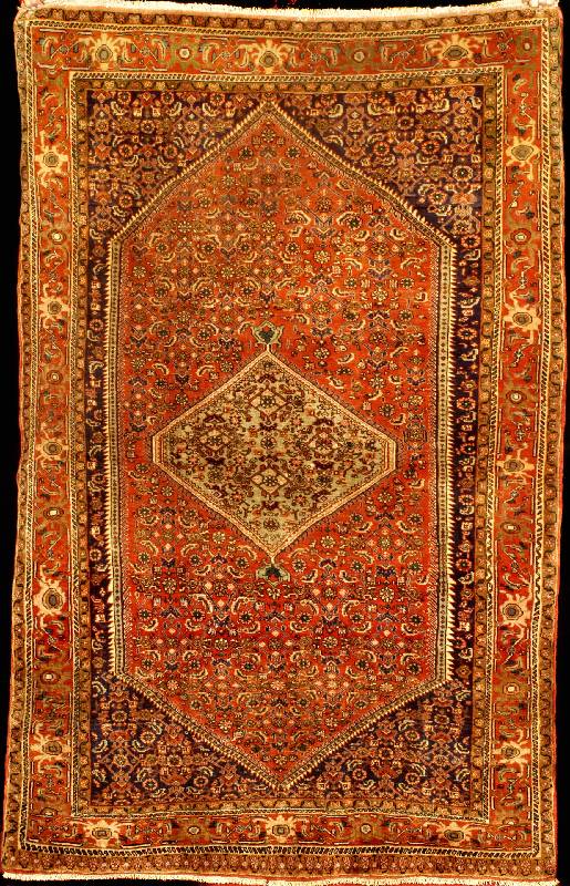 Bidjar Alt, Nordwestpersien, Pflanzenfarben , um 1920/1930, feine hochwertige gl?nzende Wo lle, ca. 185 x 118 cm, gute feine und feste Kn ?pfung, ...