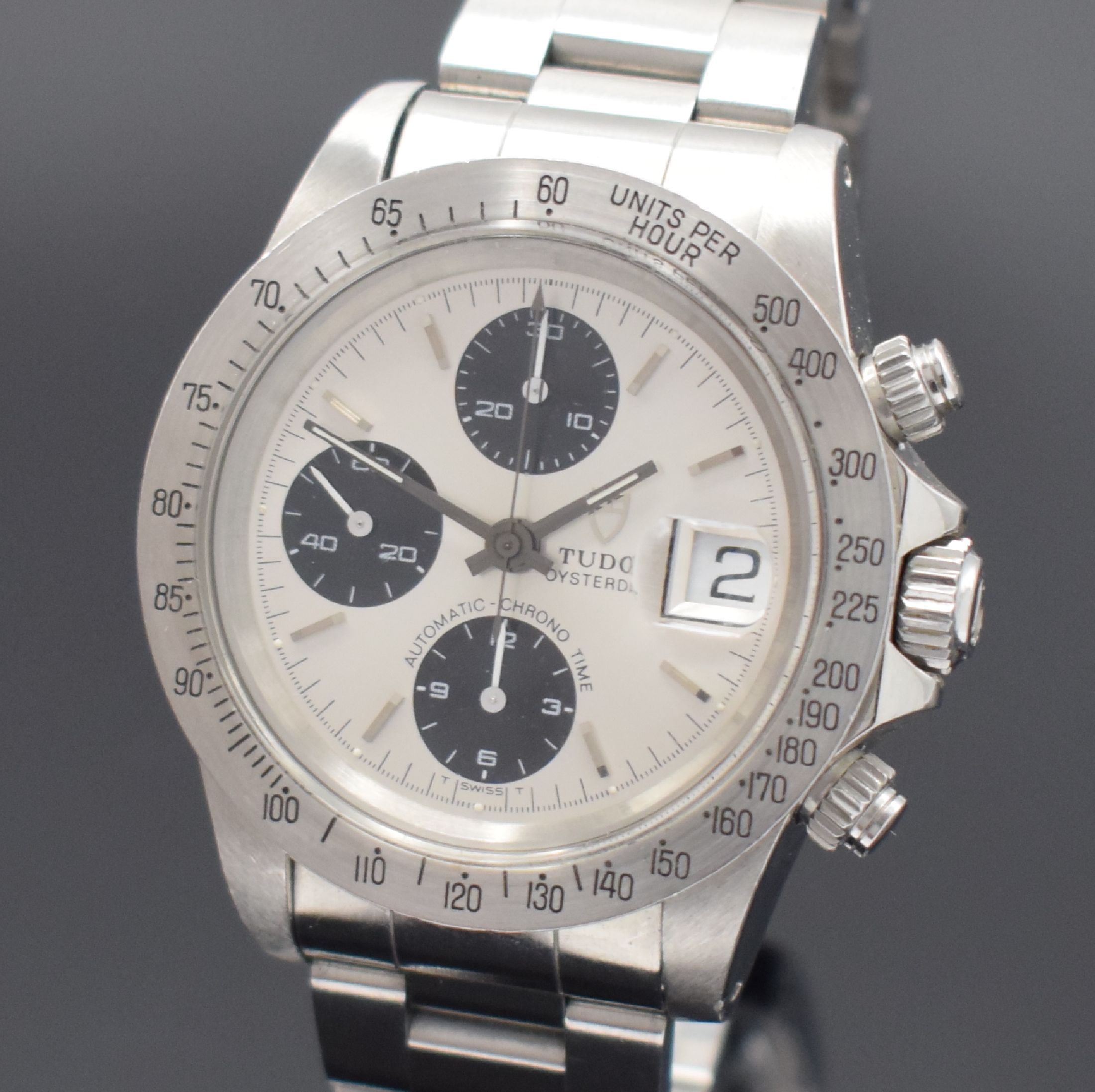 Detail a: TUDOR Armbandchronograph Oysterdate "Big Block" Referenz 79180, Automatik, LC 100, original Rolex Edelstahlgeh. inkl. Gliederband m. ...