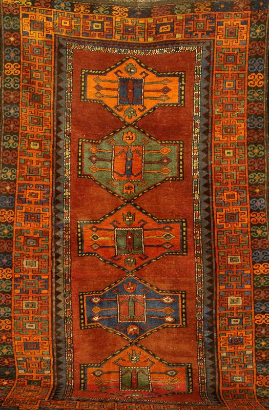 Kazak Antik, Kaukasus, um 1900, Wolle auf Wolle, ca. 229 x 135 cm, Schätzwert: 3000.- EURO, EHZ: 3-4, seltenes Ma?, mit Pflanzenfarb en, selten und ...
