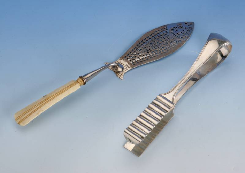Spargelzange 800er Silber, deutsch um 1890, Sy & Wagner, einer der berÜhmtesten Silber- schmiede Deutschlands, Gew. ca. 210 g, L. ca. 26 cm, ...
