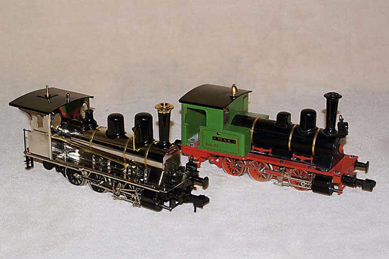 Dampflok, MÄrklin, Spur 1, 90er Jahre, bez. Max Lok 01, Metall, bunt lackiert, L. ca. 26,5 cm, Fkt. nicht geprÜft
