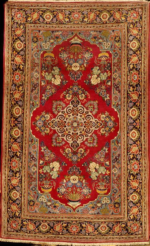 Keschan Kork Antik, Zentalpersien, um 1900, feine hochwertige Korkwolle geknüpft auf Baum wolle, ca. 215 x 130 cm, Schätzwert: 7000,- EU RO, Ehz: ...