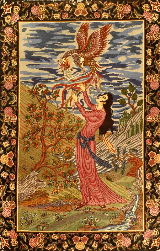 Täbriz fein, Persien, um 1950, Korkwolle, ca. 153 x 102 cm, Schätzwert: 3200.- EURO, ca. 550.000 Kn/qm, EHZ: 2, altersbedingt in einen perfekten ...