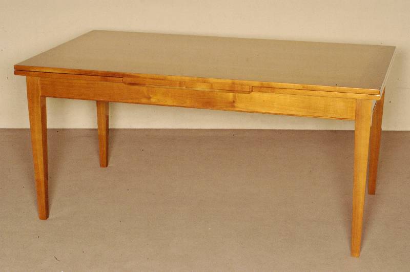 Ausziehtisch, im Biedermeierstil, Kirschbaum massiv, Kirschbaumfurnier, StilmÖbel, nach altem Vorbild, mit 2 Schubladen, leichte Gebrauchsspuren, ...
