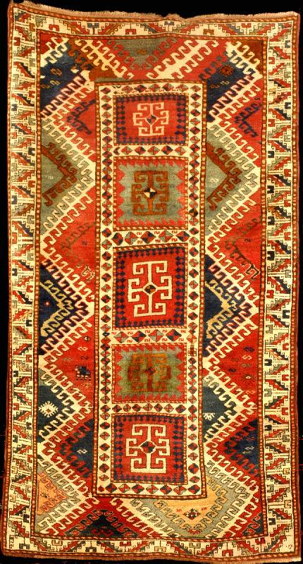 Perfekt erhaltener Bordjalou Kazak Antik, S ?drussland Zentralkaukasus Kazak-Gebiet, reine pflanzenfarben, 19.Jahrhundert (um 1890/1900), sehr gute ...