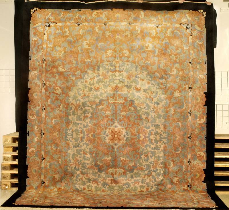 Wunderschöner Alter China Teppich, China, u m 1910/1920, feine hochwertige glanzreiche fet thaltige Wolle geknüpft auf Baumwolle, ca. 425 x 310 ...