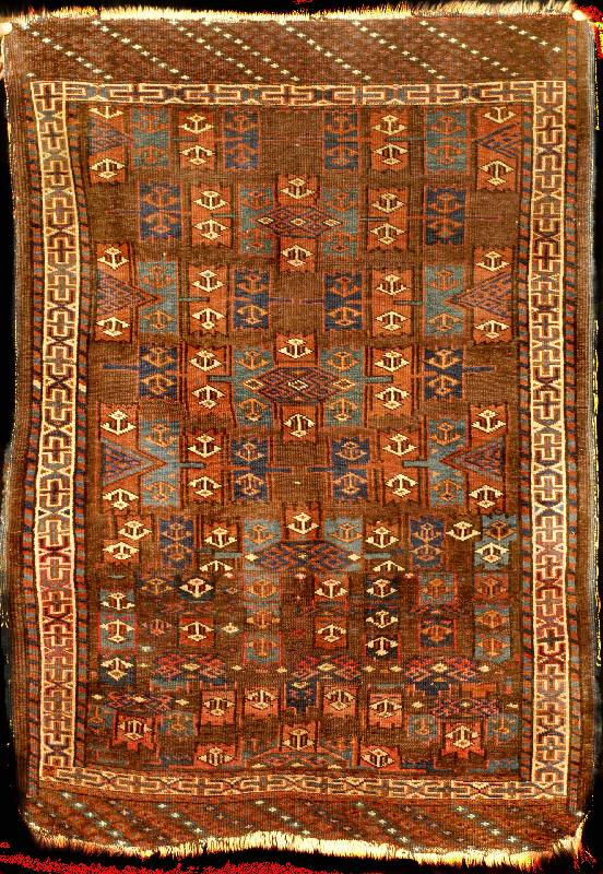 Kepse G?l Yomuth Antik, Turkestan, Naturfar ben, 19.Jahrhundert, Wolle auf Wolle, ca. 129 x 92 cm, mittelfeine Knüpfung, Schätzwert: 250 0,- EURO, ...