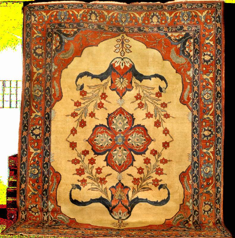 Weissgrundiger Antiker "Khoi" Tabriz, Nordpe rsien, reine Pflanzenfarben, um 1900/1910, Wol le auf Baumwolle, ca. 390 x 280 cm, feine bis ...