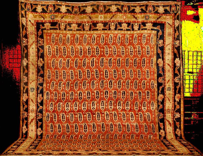 Grosser Alter Teppich Nordwest Persien, rein e Pflanzenfarben, um 1910/1920, gute alte glan zreiche Wolle geknüpft auf Baumwolle, ca. 492 x 362 ...