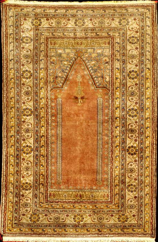 Kayseri Alt, Türkei, um 1940, Flor Seidig g eknüpft auf Baumwolle, ca. 185 x 123 cm, feine bis mittelfeine Knüpfung, sehr gute feste und robuste ...
