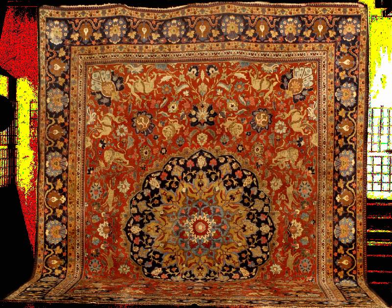 Täbriz Medallion Teppich Antik, Nordpersien , Naturfarben, um 1900, Wolle auf Baumwolle, c a. 455 x 366 cm, feine bis mittelfeine Knüpfun g, ...