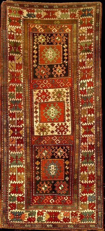 Seltener ungewöhnlicher Chajli Kazak Antik, Südrussland Ostkaukasus Südschirwan-Gebiet, re ine Pflanzenfarben, 19.Jahrhundert (um 1880/18 90), ...