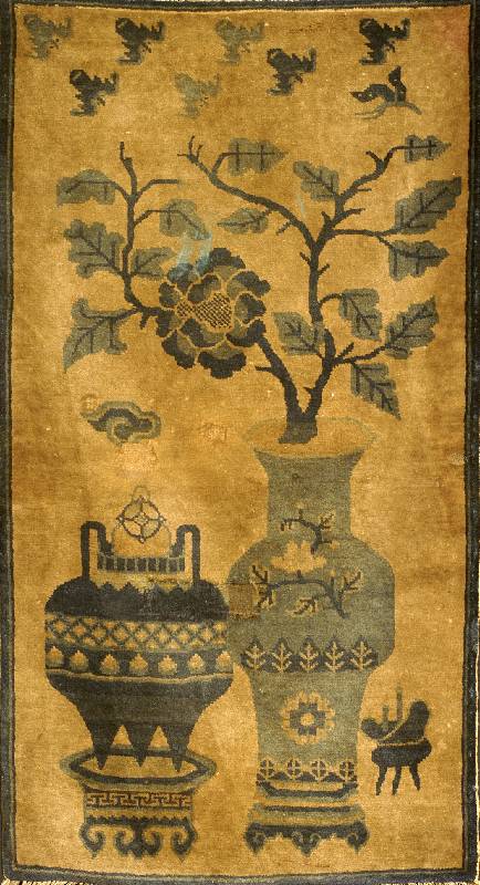 Pow Tow Antik, China, um 1900, Wolle auf Baumwolle, ca. 125 x 70 cm, SchÄtzwert: 3200.- EURO, EHZ: 4