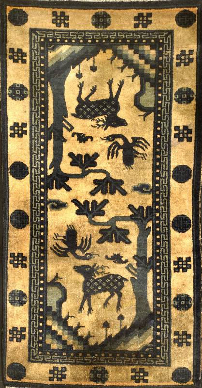Pow Tow Antik, China, um 1900, Wolle auf Baumwolle, ca. 113 x 58 cm, SchÄtzwert: 2800.- EURO, EHZ: 3
