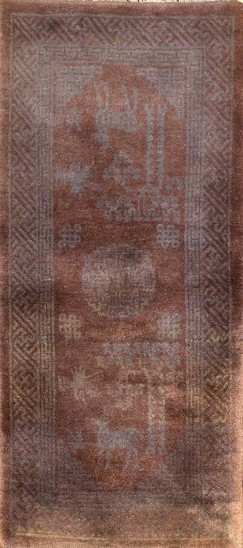 Pow Tow Antik, China, um 1900, Wolle auf Baumwolle, ca. 145 x 69 cm, SchÄtzwert: 2700.- EURO, EHZ: 2