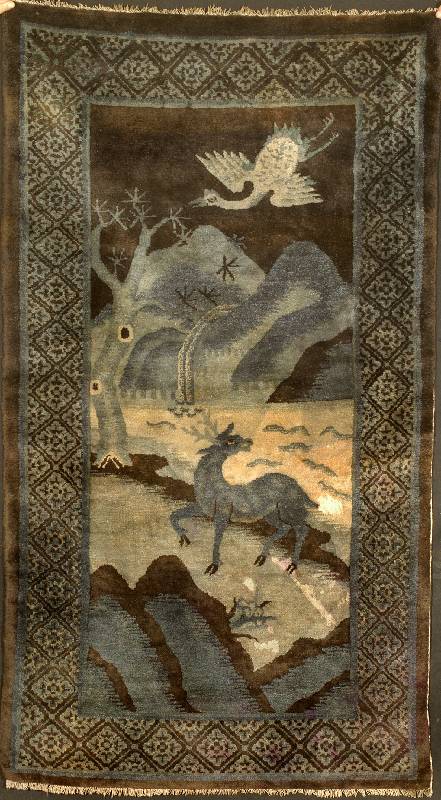 Pow Tow Antik, China, um 1900, Wolle auf Baumwolle, ca. 174 x 96 cm, Schätzwert: 4500.- EURO, EHZ: 3 (altersbedingt in einen guten Erh ...