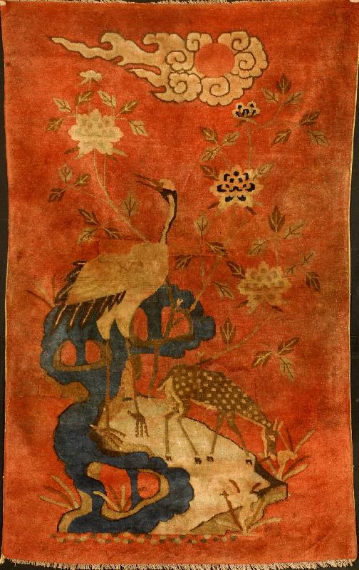 Pow Tow Antik, China, um 1900, Wolle auf Baumwolle, ca. 156 x 98 cm, SchÄtzwert: 6000.- EURO, EHZ: 3 (altersbedingt insgesamt in einen guten ...