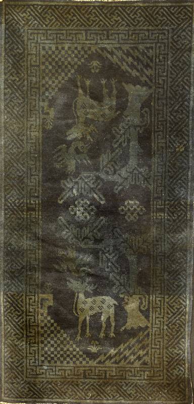 Pow Tow Antik, China, um 1900, Wolle auf Baumwolle, ca. 120 x 60 cm, SchÄtzwert: 2200.- EURO, EHZ: 3, rest.
