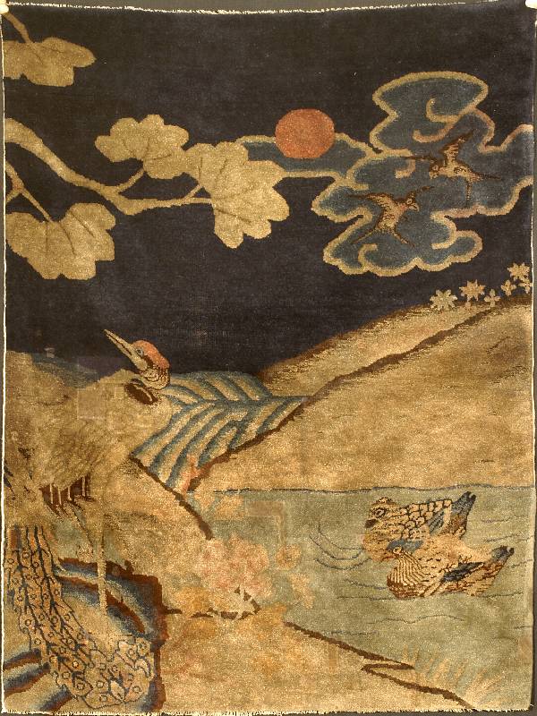 Pow Tow Antik, China, um 1900, Wolle auf Baumwolle, ca. 147 x 111 cm, SchÄtzwert: 4200.- EURO, EHZ: 3 (altersbedingt in einen gu ten ...