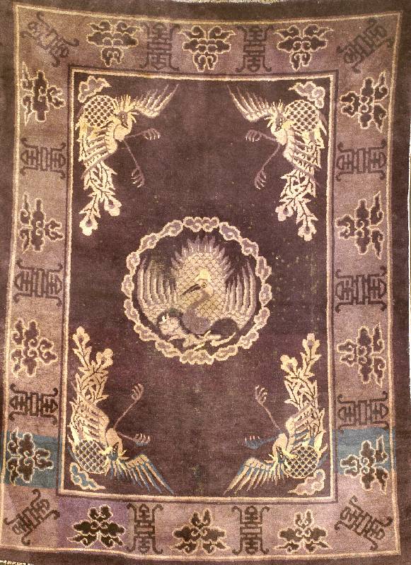 Phoenix Pow Tow Antik, China, um 1900, Wolle auf Baumwolle, ca. 172 x 129 cm, SchÄtzwert: 5500.- EURO, EHZ: 4