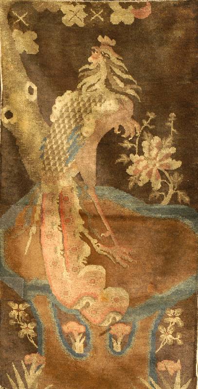Pow Tow Antik, China, um 1900, Wolle auf Baumwolle, ca. 120 x 62 cm, SchÄtzwert: 2600.- EURO, EHZ: 4, selten und sammelwÜrdig, raritÄt , ...