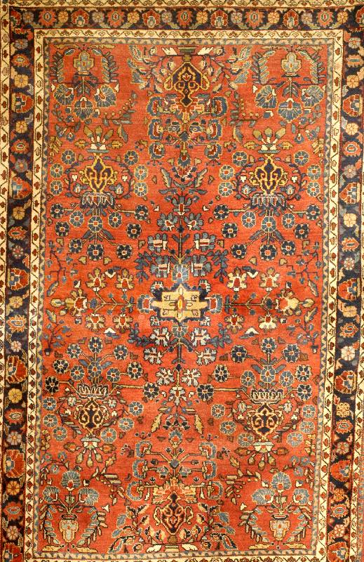 Sarogh Antik (Us Re-Import), Westpersien, N aturfarben, um 1900/1910, feine glanzreiche Ko rkwolle geknÜpft auf Baumwolle, ca. 208 x 131 cm, ...