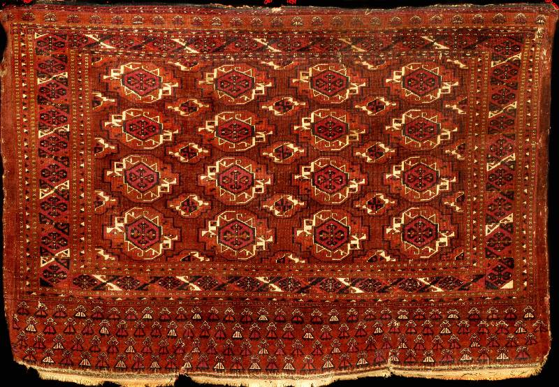 Saryk Antik sehr fein, Zentralturkmenien, r eine Naturfarben, 19.Jahrhundert (um 1880), se hr feine Wolle geknüpft auf Wolle, ca. 147 x 1 00 cm, ...