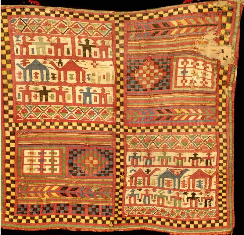 Textil Usbekistan Antik, reine Naturfarben, 18.Jahrhundert (um 1800), Wolle geknüpft auf W olle, ca. 134 x 122 cm, flachgewebe (sehr fein e ...