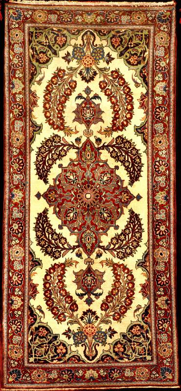 Keschan Kork Alt, Zentralpersien, um 1910/1 920, feine hochwertige Korkwolle geknüpft auf Baumwolle, ca. 174 x 80 cm (sehr seltenes und ...