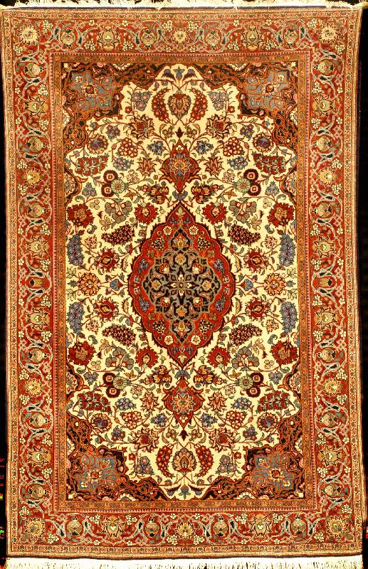 Keschan Kork alt, Zentralpersien, um 1910/1 920, feine hochwertige Korkwolle geknÜpft auf Baumwolle, ca. 203 x 133 cm, SchÄtzwert: 9000, - EURO, ...