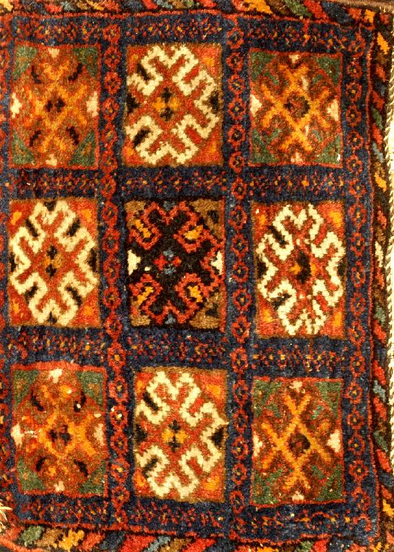 Afshar Taschenfront, Persien, um 1920, Wolle auf Baumwolle, ca. 38 x 26 cm, SchÄtzwert: 850.- EURO, EHZ: 2-3