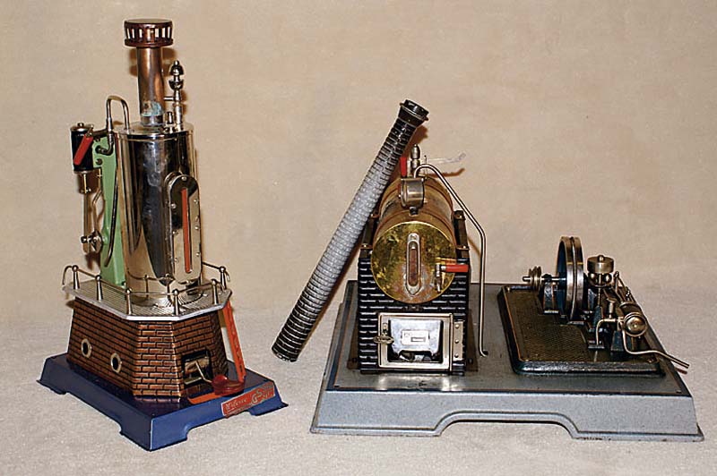 Dampfmaschine, MÄrklin, wohl 30er/40er Jahre , Nr. 4097/7, Blech, fast unbespielt, im orig. Karton, mit orig. Beschreibung, selten, sammelw.
