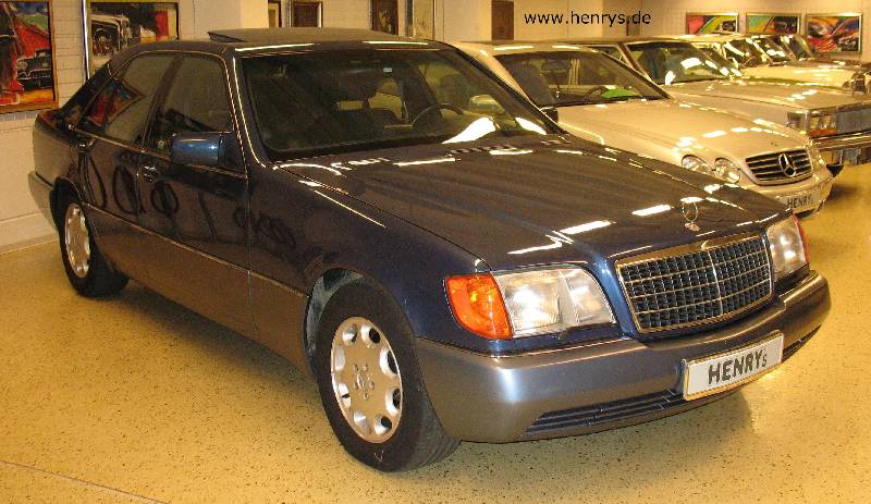 MERCEDES-BENZ S 600, EZ: 01/92, 300 kW/412 PS, 5987 ccm, 12-Zylinder, 105t km, Aussenfarbe blau-metallic, Innenfarbe blau, Lederausstattung in blau, ...
