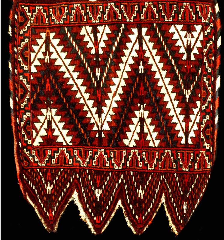Zeltschmuck, Turkmenistan, um 1940, Wolle auf Wolle, ca. 60 x 52 cm, SchÄtzwert: 950.- EURO, zum Abdecken der Jurtenstangen,EHZ 2, se lten