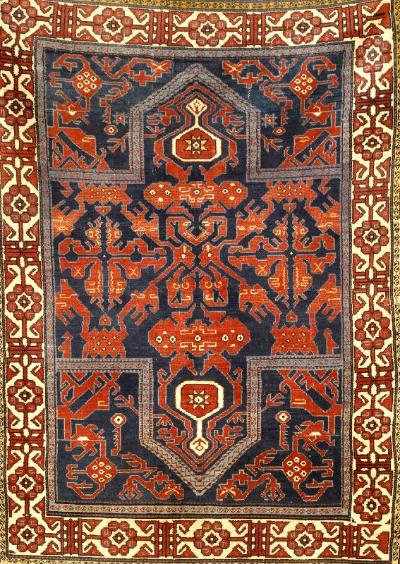 Shirwan alt, Rußland, um 1940, Wolle auf Wolle, ca. 165 x 123 cm, SchÄtzwert: 1300.- EURO, EHZ: 3-4, sehr ungewÖhnliches Motiv.