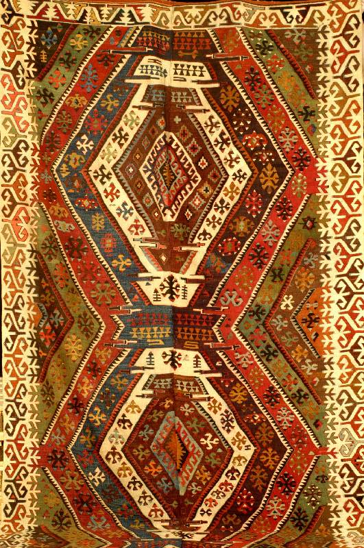Schirwan Schlitzkelim, Kaukasus, um 1890, Wolle auf Wolle, ca. 430 x 178 cm, Schätzwert: 7000.- EURO, EHZ: 4, sehr seltenes Ma?, schöne klare und ...