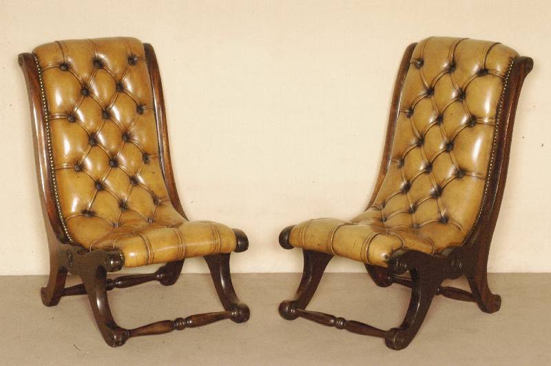 Sessel, Chesterfield, um 1960, grÜnbraunes Rindsleder, Gestell Mahagoni massiv, geheftet und genoppt, in dieser GrÖße ungewÖhnlich, ...