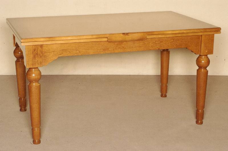 Ausziehtisch, im GrÜnderzeitstil, nach altem Vorbild gearbeitet, Buche massiv, z.T. furniert, auf gedrechselte Beine, unter der Arbeitsplatte ...