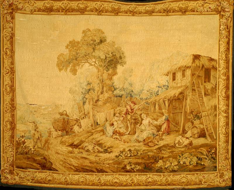 Sehr feine Antike Tapisserie, Frankreich, wohl 17.Jahrhundert, Seide mit Wolle, ca. 213 x 175 cm, SchÄtzwert: 38000.- EURO, EHZ: 3-4, ...