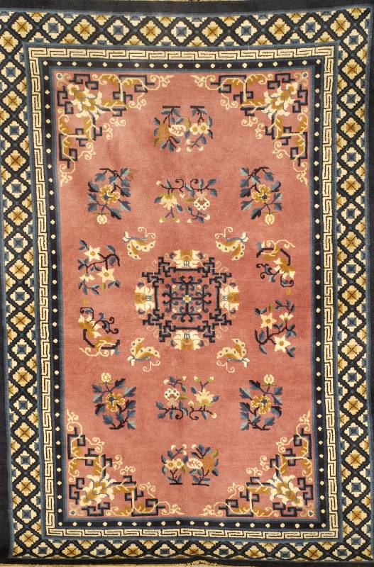China alt, China, um 1950, Wolle auf Baumwolle, ca. 200 x 133 cm, SchÄtzwert: 2500.- EURO, EHZ: 2 (altersbedingt in einen pe rfekten ...