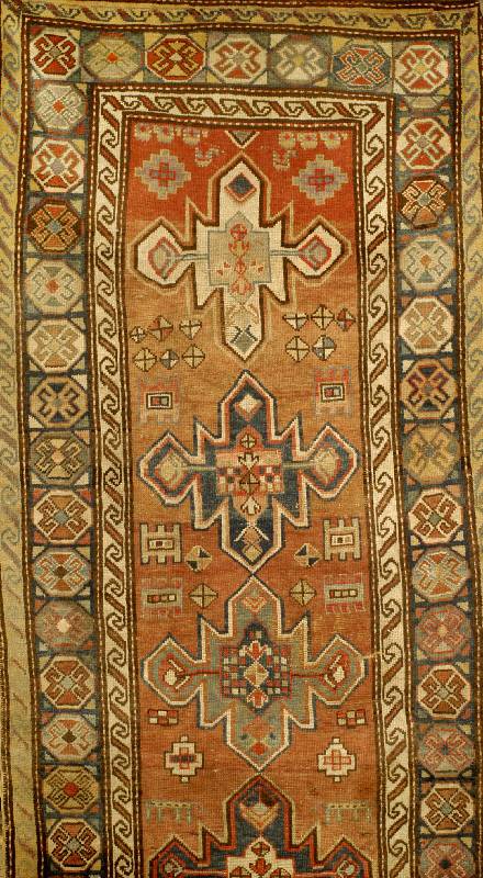 Kazak Antik, Kaukasus, um 1900, Wolle auf Wolle, ca. 343 x 114 cm, SchÄtzwert: 2400.- EURO, EHZ: 4, selten und sammelwÜrdig, schÖne ...