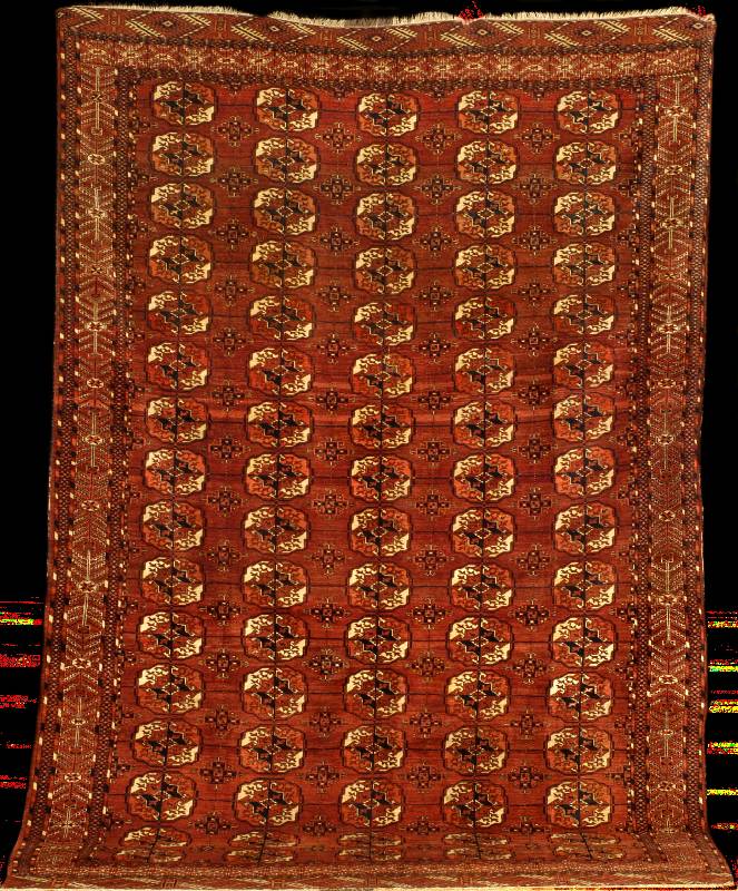 Feiner Buchara Hauptteppich Antik, Turkmeni stan, reine Naturfarben, feine glanzreiche Wol le geknüpft auf Wolle, ca. 352 x 235 cm (selte nes ...