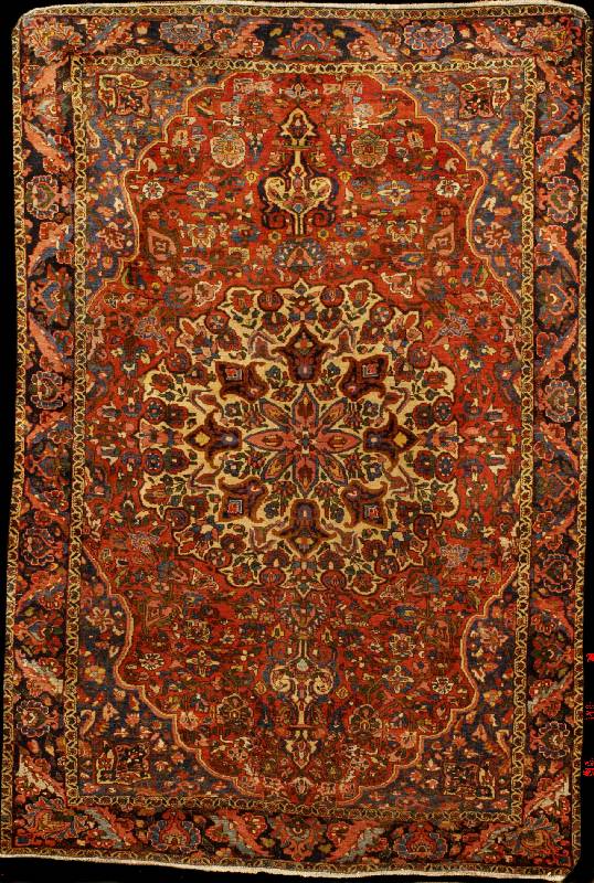 Dekorativer Bachtiar alt, SÜdwestpersien, N aturfarben, um 1910/1920, feine hochwertige Wo lle geknÜpft auf Baumwolle, ca. 221 x 148 cm, gute ...