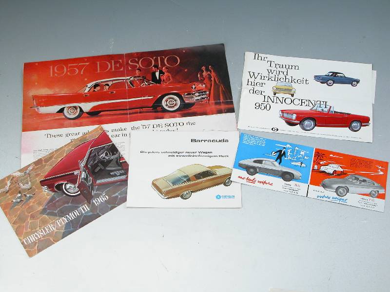 5x PROSPEKT CHRYSLER/PLYMOUTH - schwarz/weiss & bunt...